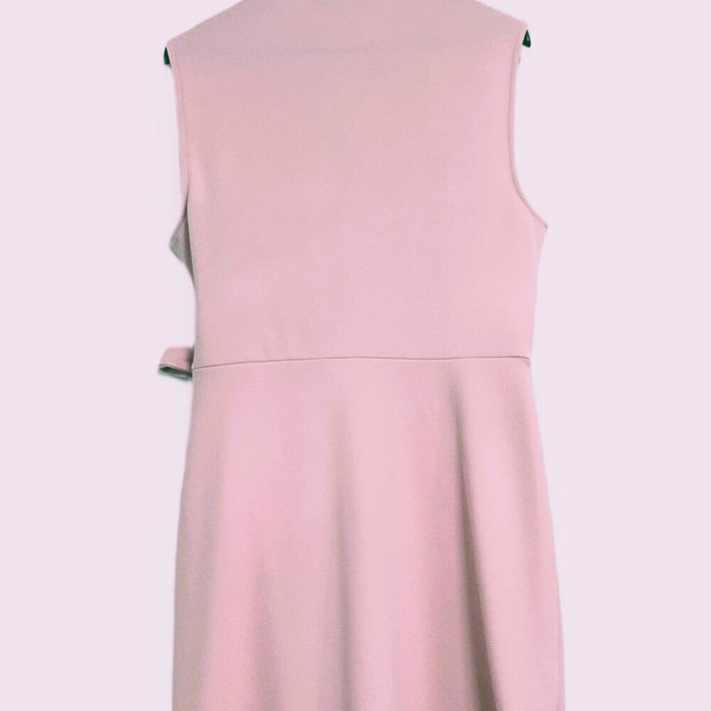 NWT* Black Label by EVAN PICONE Sleeveless Pink Crepe Faux Wrap Dress Large - Picture 4 of 12